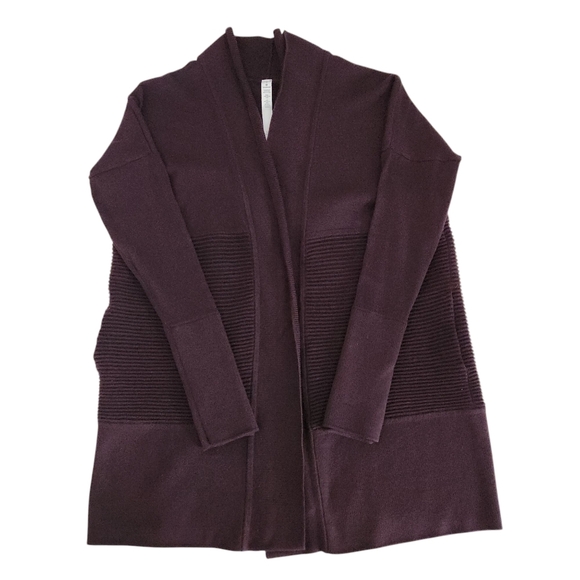 LULULEMON Sit In Lotus Wrap II 100% merino wool color cassis (purple) size 6 - Picture 1 of 16